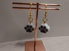 No 287 肉球ピアス　レジン製　白黒のサムネイル