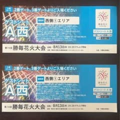 第74回 勝毎花火大会 ゲストシートA西 西側①エリア 2枚セット 帯広