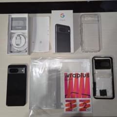 pixel8 スキンシール、バンパーフレーム、ソフトケース、箱、充電