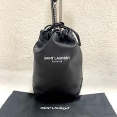サンローランパリ テディ レザー 巾着 チェーン ショルダー バケット