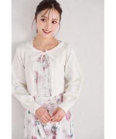 【tocco closet】レースリボン付きニットカーディガンのサムネイル