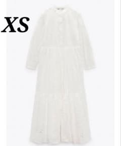 ZARA カットワーク刺繍ワンピース　白　ホワイト　ワンピースXS ZARA カットワーク刺繍ワンピース 白 ホワイト ワンピース | Faites