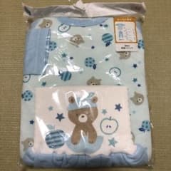 値下げ　新品　ベビーパジャマ 90cm 水色 クマ柄のサムネイル