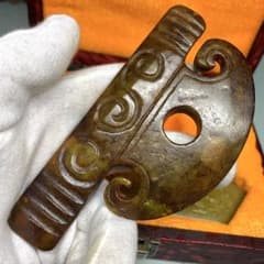 旧蔵時代物文房具 万年の歳月が育んだ 魂の結晶高古玉 天然玉石 文鎮