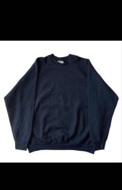 90s FRUIT OF THE LOOM 無地 ラグラン スウェット XL 紺のサムネイル