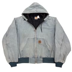 そ*ー様 90s Carhartt アクティブ ジャケット スカイブルー フェー そ*ー様 90s Carhartt アクティブ ジャケット スカイブルー フェー