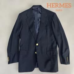 エルメス ネイビー ブレザー ジャケット ウール 紺ブレ - メルカリ