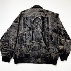 【存在感抜群】バイオレンス刺繍シングル革ジャン 3XLのサムネイル