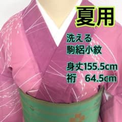❤️❤️うさうさ921◇夏用洗える絽小紋 秋草柄◇身丈155.5cm.裄64.5cm