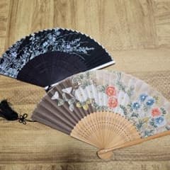 扇子 2本セット 花柄 和装小物のサムネイル