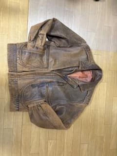 ヴィンテージ レザーブルゾン ブラウンのサムネイル
