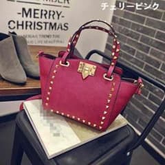 再値下げ⭐️新品⭐️送料無料⭐️スタッズハンドバッグチェリーピンクのサムネイル