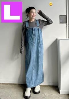 しまむら⭐️ぷーさんコラボ　デニムジャンパースカートのサムネイル