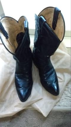 トニーラマー本革黒 ウエスタンブーツ