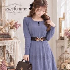 axesfemme ティアード風ニットワンピ 大人可愛い クラシカル ガーリー