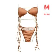 水着 ビキニ レディース Mサイズ ラメ ピンク パット付き セクシー かわいいのサムネイル
