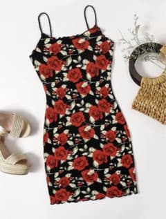 Shein rose slip dressのサムネイル