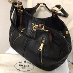 未使用にモカさま  近い PRADA プラダ 本革 レザートート ショルダーのサムネイル