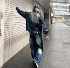 such a stan デニムセットアップ ジャケット パンツ ストリート 青 