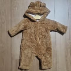 もこもこ　耳付きフード　つなぎ　70