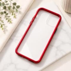 iPhone11Pro 강화 유리 케이스 투명 레드 레드 고품질 클리어