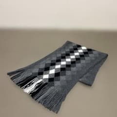 アーガイル柄 マフラー グレー系