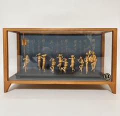 阿波踊り 竹人形 ガラスケース入り 徳島 伝統工芸 和風インテリア 約30cm 徳竹連 阿波踊り 竹人形 10人立ち ガラスケース入り 竹細工 民芸品