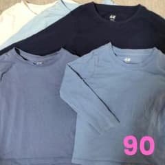 90 H&M シャツ 長そで 無地 5枚 コットン100%のサムネイル