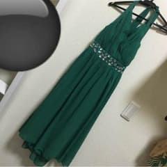 4L ビジュー付きホルターネックドレス 大きいサイズのサムネイル