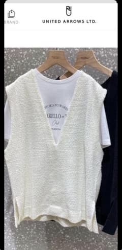 UNITED ARROWS LTD. アイボリー Vネック ベストのサムネイル