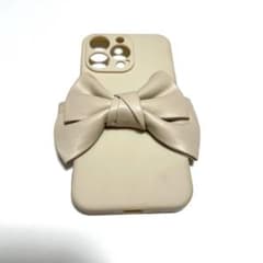 iPhone13pro用ケース ベージュ リボンデザインのサムネイル
