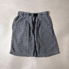 USA-made 90s Gramicci Gray x Navy Check Climbing Shorts, Size S