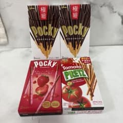グリコ ポッキー 極細 つぶつぶいちご プリッツ トマト 4箱セット