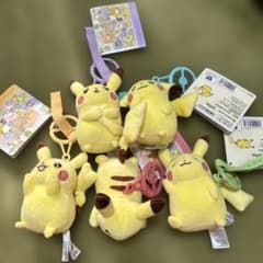ポケモン カラビナ付きマスコット 5点 十ポケ十色 ピカチュウ 全種 セットのサムネイル