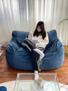 LOOSY 2人掛けビーズソファ 付替カバー Navy - メルカリ