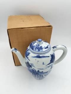 b875 水注 煎茶 染付 山水 高野昭阿弥 茶道具 古物 - メルカリ