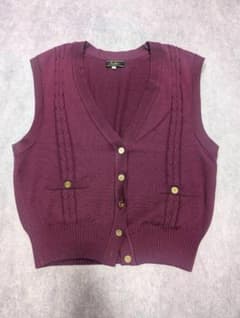美品 00's vintage レリアン ニットベスト ワイン y2kのサムネイル