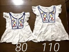 お揃い　80&110   トップス　姉妹のサムネイル