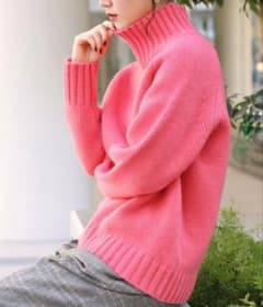 IENA イエナ AQUAローゲージ ハイネック プルオーバー カシミヤ混