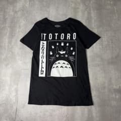 공식 스튜디오 지브리 이웃집 토토로 TOTORO T 셔츠 M 블랙 블랙
