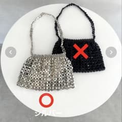 美品 シルバーメタルビーズパーティーバッグ 1度のみ使用 2026.3月