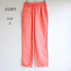 コーエン 接触冷感 ジョガーパンツ カジュアル オレンジ S ウエストゴム 無地