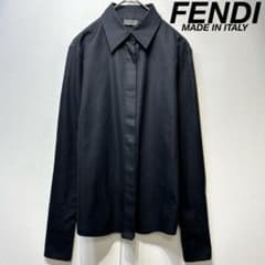希少 美品 FENDI 総柄 ズッカ デザイン 長袖 レギュラーカラー シャツ 