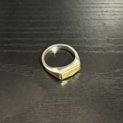 AQUA SILVER 真鍮 silver925 コンビ スクエア リング - メルカリ