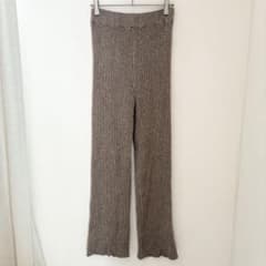 リブニットパンツ ブラウン ニットパンツのサムネイル