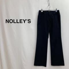 NOLLEY’S 綿ストレッチ・ストレートパンツ ブラック レディースのサムネイル