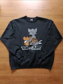 【美品】TOM and JERRY ニットトレーナー L｜キャラ刺繍×大人可愛いのサムネイル