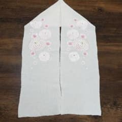 半襟 白地 桜 刺繍 縮緬 和装小物のサムネイル