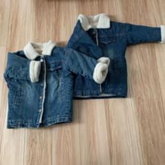 ボアデニムジャケット　アウター　お揃い　120cm 130cmのサムネイル
