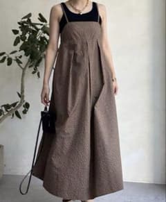 agawd ギンガムチェック　キャミワンピース　ロングワンピースのサムネイル